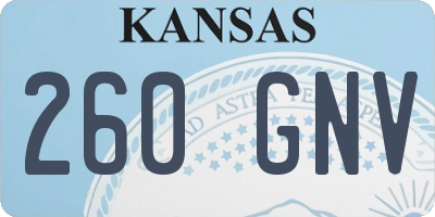 KS license plate 260GNV