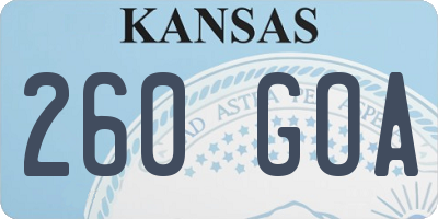 KS license plate 260GOA