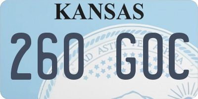 KS license plate 260GOC