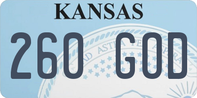 KS license plate 260GOD