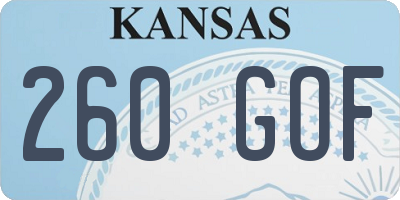 KS license plate 260GOF
