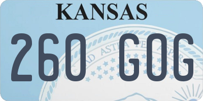 KS license plate 260GOG