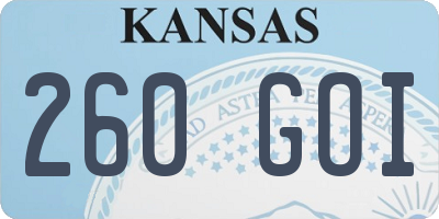 KS license plate 260GOI