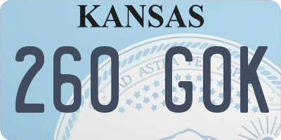 KS license plate 260GOK