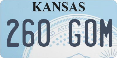 KS license plate 260GOM