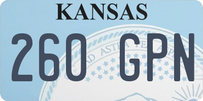 KS license plate 260GPN