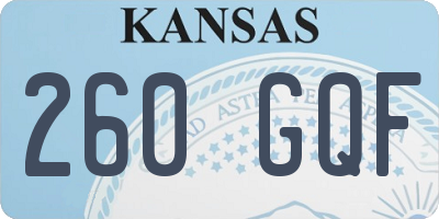 KS license plate 260GQF