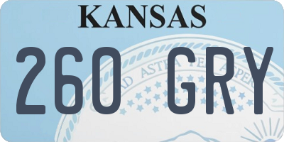 KS license plate 260GRY