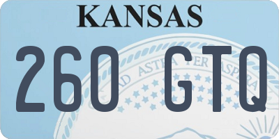KS license plate 260GTQ
