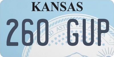 KS license plate 260GUP