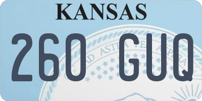 KS license plate 260GUQ