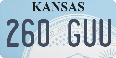 KS license plate 260GUU