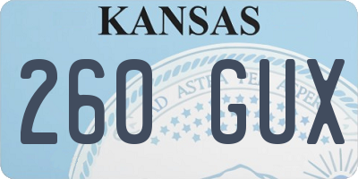 KS license plate 260GUX