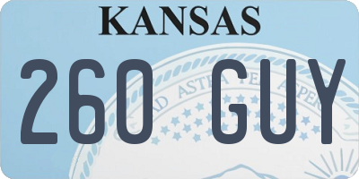 KS license plate 260GUY