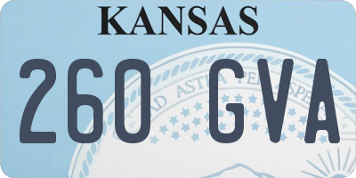 KS license plate 260GVA