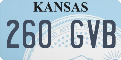 KS license plate 260GVB
