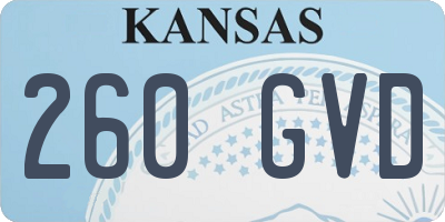 KS license plate 260GVD