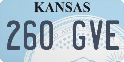 KS license plate 260GVE