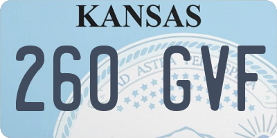 KS license plate 260GVF