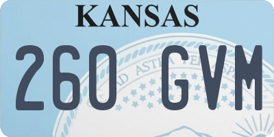 KS license plate 260GVM
