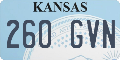 KS license plate 260GVN