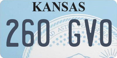 KS license plate 260GVO