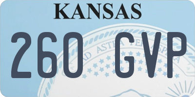 KS license plate 260GVP