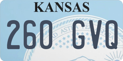 KS license plate 260GVQ
