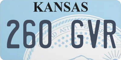 KS license plate 260GVR