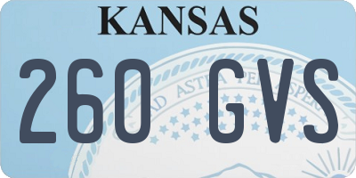 KS license plate 260GVS