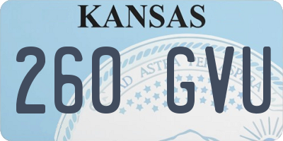 KS license plate 260GVU