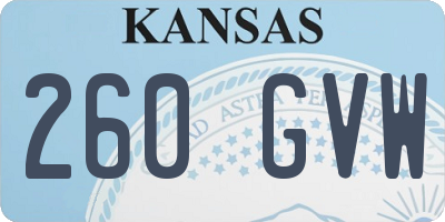 KS license plate 260GVW
