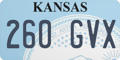 KS license plate 260GVX