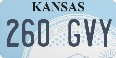 KS license plate 260GVY