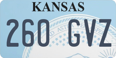 KS license plate 260GVZ