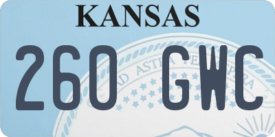 KS license plate 260GWC