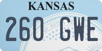 KS license plate 260GWE