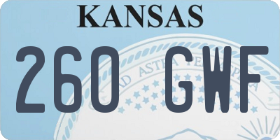 KS license plate 260GWF