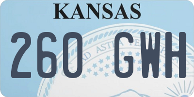 KS license plate 260GWH
