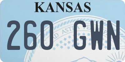 KS license plate 260GWN