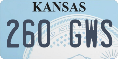 KS license plate 260GWS