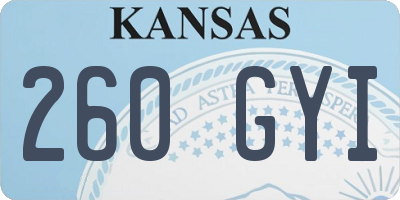 KS license plate 260GYI