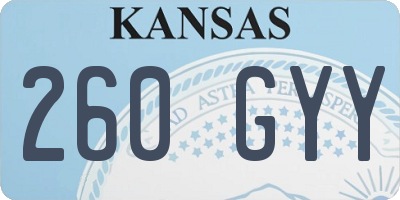 KS license plate 260GYY