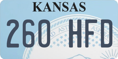 KS license plate 260HFD