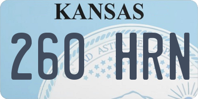 KS license plate 260HRN