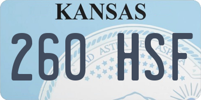 KS license plate 260HSF