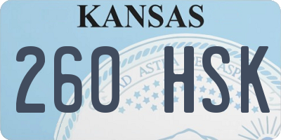 KS license plate 260HSK