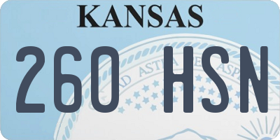 KS license plate 260HSN