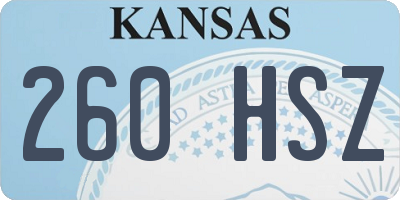 KS license plate 260HSZ