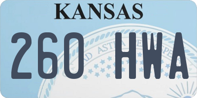 KS license plate 260HWA